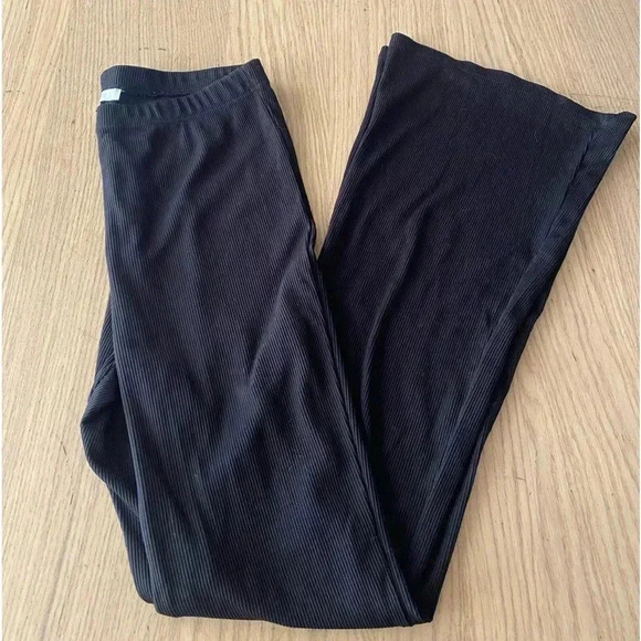 💥Love Tree Black Ribbed Flare Leggings S - Picture 2 of 8